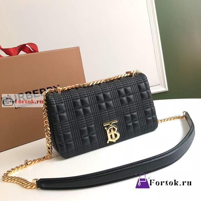 Burberry Small Lola Bag In Quilted Leather Black 23x13x6cm - 1