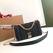 Burberry Small Lola Bag In Quilted Leather Black 23x13x6cm - 5