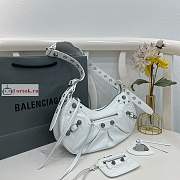 Balenciaga Small Le Cagole Shoulder Bag In Smooth Leather White 6713071 33x16x8cm - 6