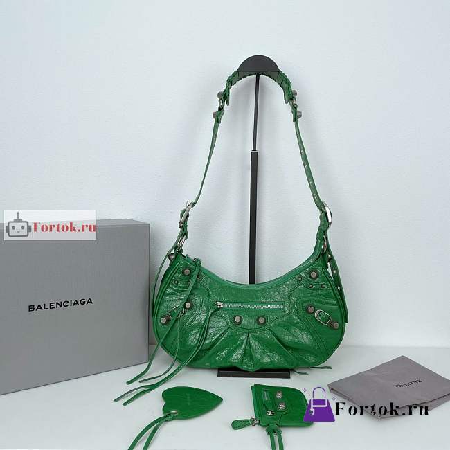 Balenciaga Small Le Cagole Shoulder Bag In Smooth Leather Green 6713071 33x16x8cm - 1