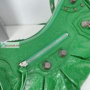 Balenciaga Small Le Cagole Shoulder Bag In Smooth Leather Green 6713071 33x16x8cm - 3