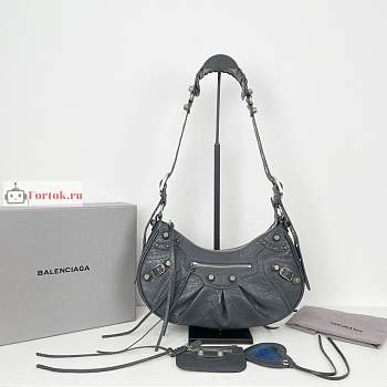 Balenciaga Small Le Cagole Shoulder Bag In Smooth Leather Gray 6713071 33x16x8cm