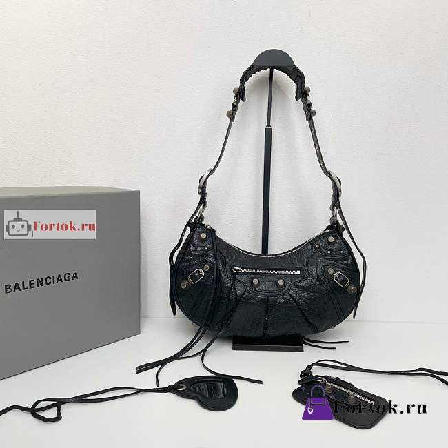 Balenciaga Small Le Cagole Shoulder Bag In Smooth Leather Black 6713071 33x16x8cm - 1
