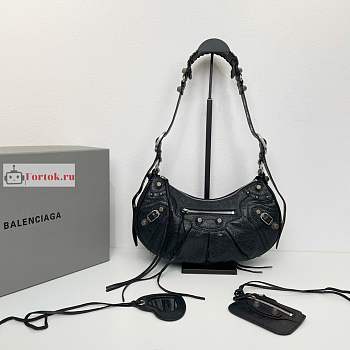 Balenciaga Small Le Cagole Shoulder Bag In Smooth Leather Black 6713071 33x16x8cm