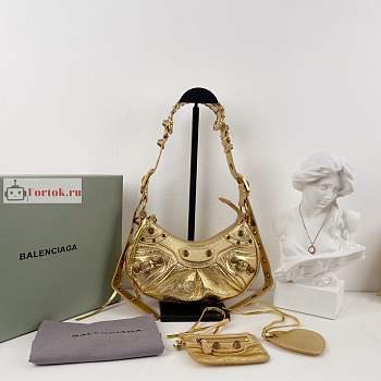 Balenciaga Small Le Cagole Shoulder Bag In Smooth Leather Golden 6713071 33x16x8cm