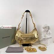 Balenciaga Small Le Cagole Shoulder Bag In Smooth Leather Golden 6713071 33x16x8cm - 5