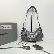 Balenciaga Small Le Cagole Shoulder Bag In Smooth Leather Silver 6713071 33x16x8cm - 1
