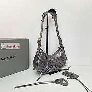 Balenciaga Small Le Cagole Shoulder Bag In Smooth Leather Silver 6713071 33x16x8cm - 6