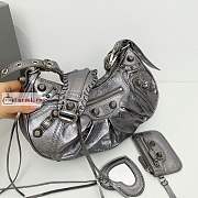 Balenciaga Small Le Cagole Shoulder Bag In Smooth Leather Silver 6713071 33x16x8cm - 3