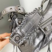 Balenciaga Small Le Cagole Shoulder Bag In Smooth Leather Silver 6713071 33x16x8cm - 2