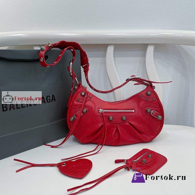 Balenciaga Small Le Cagole Shoulder Bag In Smooth Leather Red 6713071 33x16x8cm - 1