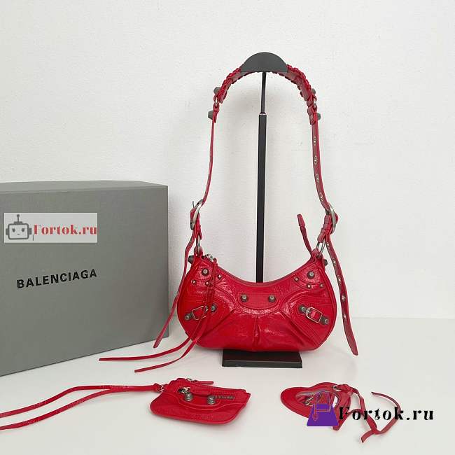 Balenciaga XS Le Cagole Shoulder Bag In Smooth Leather Red 26x16x8cm - 1