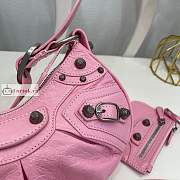 Balenciaga XS Le Cagole Shoulder Bag In Smooth Leather Pink 26x16x8cm - 4