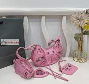 Balenciaga XS Le Cagole Shoulder Bag In Smooth Leather Pink 26x16x8cm - 3