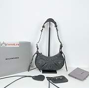 Balenciaga XS Le Cagole Shoulder Bag In Smooth Leather Gray 26x16x8cm - 1