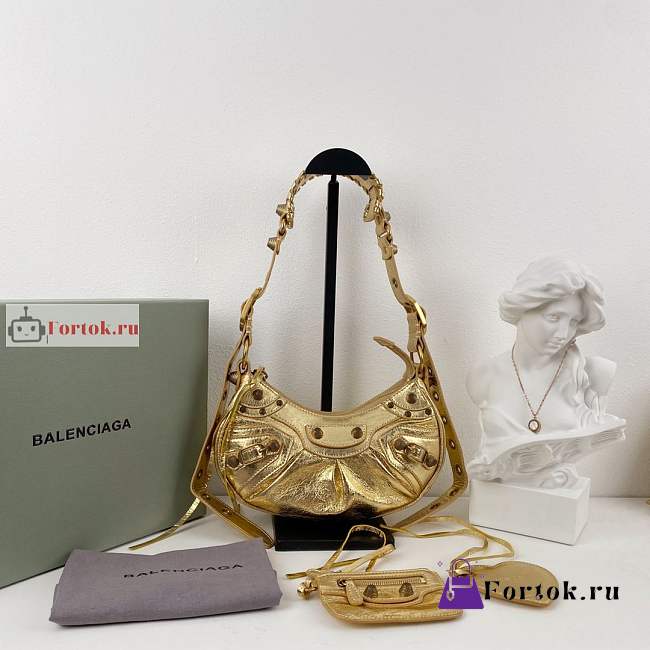 Balenciaga XS Le Cagole Shoulder Bag In Smooth Leather Golden 26x16x8cm - 1