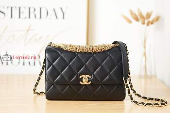 Chanel Small Flap Bag With Gold-tone Metal Black AS3241 15x23x7cm