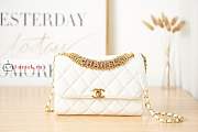 Chanel Small Flap Bag With Gold-tone Metal White AS3241 15x23x7cm - 1