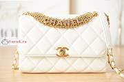 Chanel Small Flap Bag With Gold-tone Metal White AS3241 15x23x7cm - 6