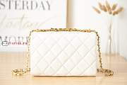 Chanel Small Flap Bag With Gold-tone Metal White AS3241 15x23x7cm - 2