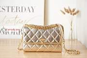 Chanel Small Flap Bag With Gold-tone Metal Shining Gold AS3241 15x23x7cm - 1