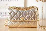 Chanel Small Flap Bag With Gold-tone Metal Shining Gold AS3241 15x23x7cm - 4