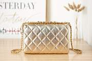 Chanel Small Flap Bag With Gold-tone Metal Shining Gold AS3241 15x23x7cm - 2