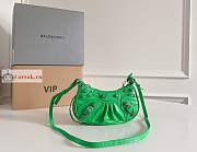 Balenciaga Mini Le Cagole Shoulder Bag In Leather Green 20x11x4cm - 3