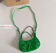 Balenciaga Mini Le Cagole Shoulder Bag In Leather Green 20x11x4cm - 2