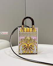Fendi Mini Sunshine Shopper Fendance Printed White 8BS051 13x6x18cm - 6