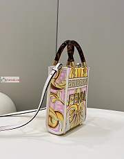 Fendi Mini Sunshine Shopper Fendance Printed White 8BS051 13x6x18cm - 5