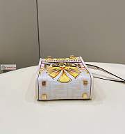 Fendi Mini Sunshine Shopper Fendance Printed White 8BS051 13x6x18cm - 4