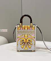 Fendi Mini Sunshine Shopper Fendance Printed White 8BS051 13x6x18cm - 3