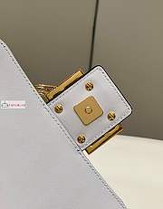 Fendi Mini Brooch Baguette Fendace In Leather White 8BS066A 20x13x5cm - 5