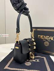 Fendi Mini Brooch Baguette Fendace In Leather Black 8BS066A 20x13x5cm - 3