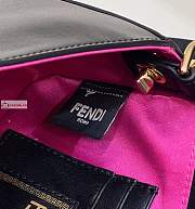 Fendi Mini Brooch Baguette Fendace In Leather Black 8BS066A 20x13x5cm - 2