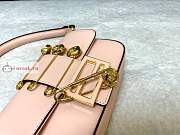 Fendi Mini Brooch Baguette Fendace In Leather Pink 8BS066A 20x13x5cm - 3