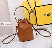 Fendi Mini Mon Tresor Leather Bucket Bag Brown 8BS010 12x18x10cm - 6