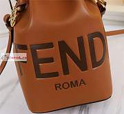 Fendi Mini Mon Tresor Leather Bucket Bag Brown 8BS010 12x18x10cm - 5