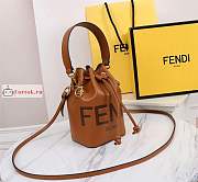 Fendi Mini Mon Tresor Leather Bucket Bag Brown 8BS010 12x18x10cm - 3