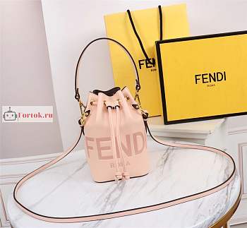 Fendi Mini Mon Tresor Leather Bucket Bag Pink 8BS010 12x18x10cm