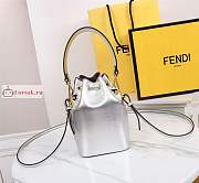 Fendi Mini Mon Tresor Leather Bucket Bag Silver 8BS010 12x18x10cm - 6