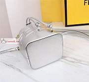 Fendi Mini Mon Tresor Leather Bucket Bag Silver 8BS010 12x18x10cm - 5