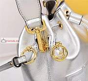 Fendi Mini Mon Tresor Leather Bucket Bag Silver 8BS010 12x18x10cm - 3