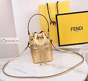 Fendi Mini Mon Tresor Leather Bucket Bag Gold 8BS010 12x18x10cm - 1