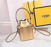 Fendi Mini Mon Tresor Leather Bucket Bag Gold 8BS010 12x18x10cm - 6