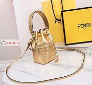 Fendi Mini Mon Tresor Leather Bucket Bag Gold 8BS010 12x18x10cm - 4