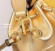 Fendi Mini Mon Tresor Leather Bucket Bag Gold 8BS010 12x18x10cm - 3