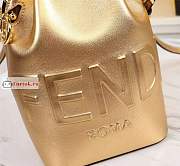 Fendi Mini Mon Tresor Leather Bucket Bag Gold 8BS010 12x18x10cm - 2