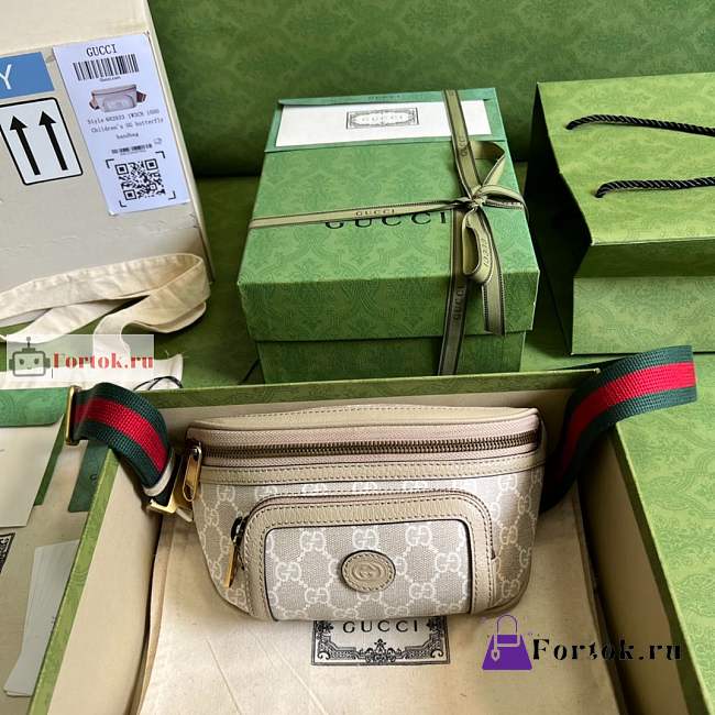 Gucci Belt Bag With Interlocking G White/Beige 682933 23cm - 1